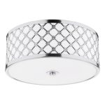 Civic Small 2 Light Flush Polished Chrome Frosted Glass
