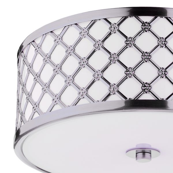 Civic Small 2 Light Flush Polished Chrome Frosted Glass - Image 2