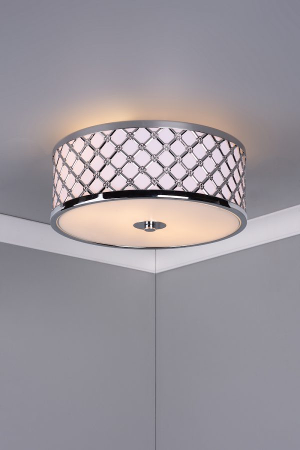 Civic Small 2 Light Flush Polished Chrome Frosted Glass - Image 3
