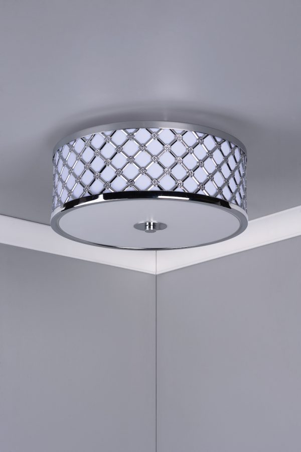 Civic Small 2 Light Flush Polished Chrome Frosted Glass - Image 4