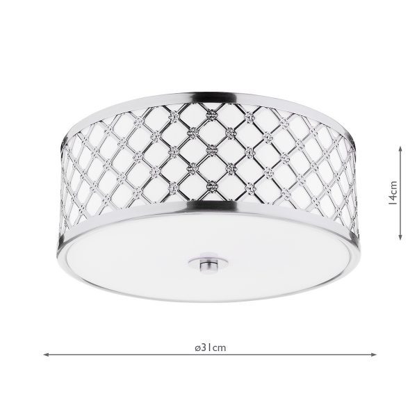 Civic Small 2 Light Flush Polished Chrome Frosted Glass - Image 5