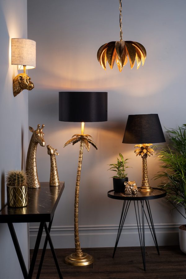 Coco Floor Lamp Antique Gold With Shade - Image 6