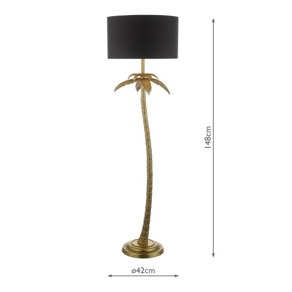 Coco Floor Lamp Antique Gold With Shade - Image 9