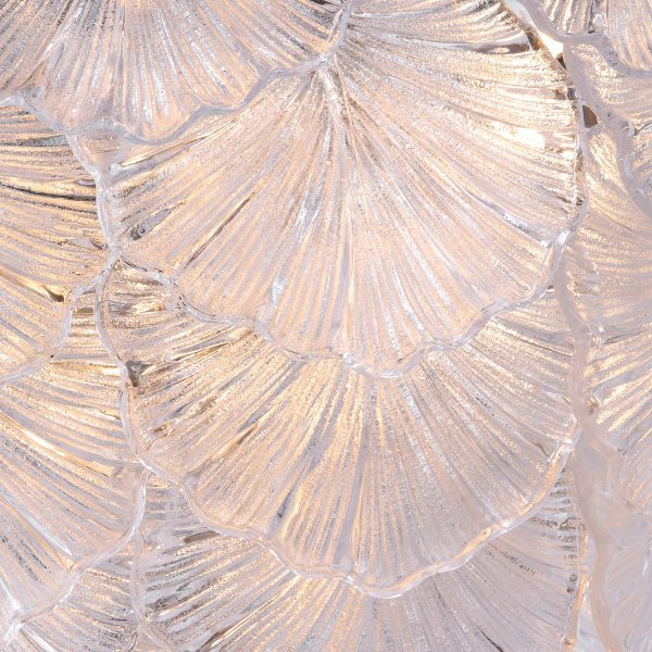 Courtney 10 Light Pendant Textured Glass and Antique Brass - Image 3