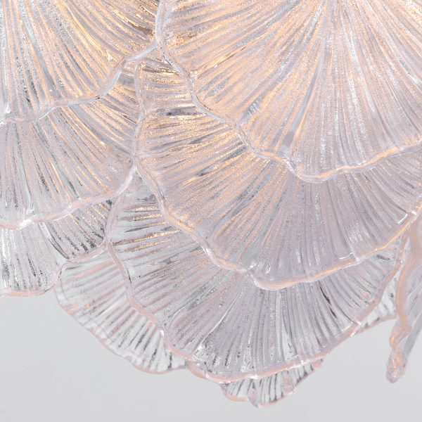 Courtney 10 Light Pendant Textured Glass and Antique Brass - Image 5