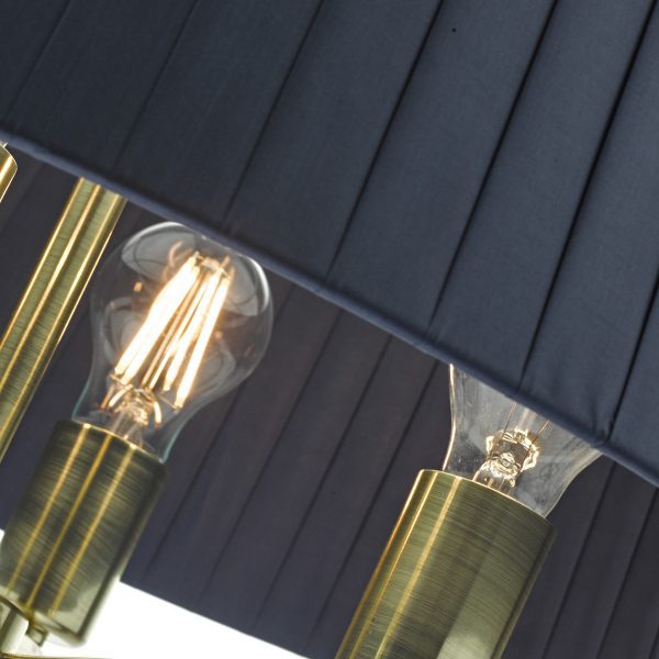 Cristin 4 Light Pendant Satin Brass With Navy Shade - Image 2