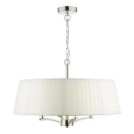 Cristin 4 Light Pendant Polished Nickel With Ivory Shade