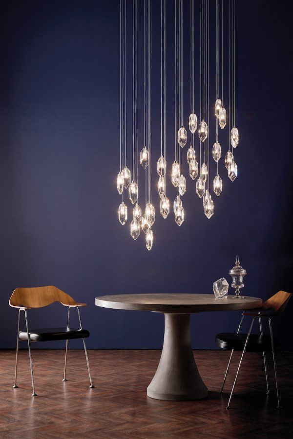 Crystal 12 Light Cluster Pendant Polished Chrome & Crystal - Image 5