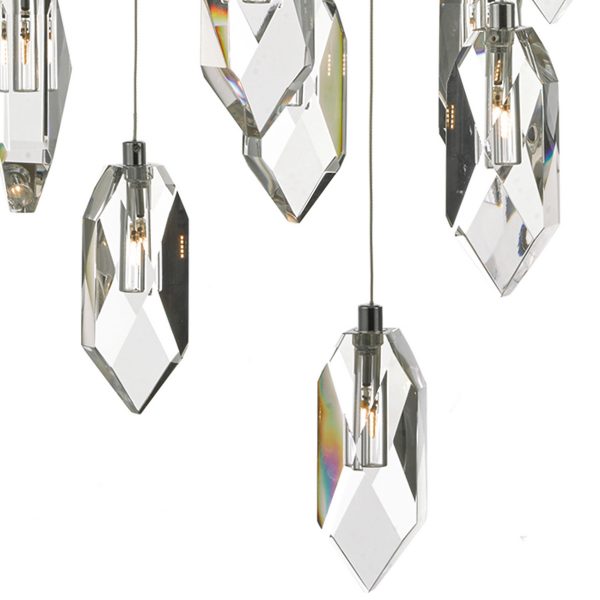 Crystal 18 Light Cluster Pendant Polished Chrome & Crystal - Image 3