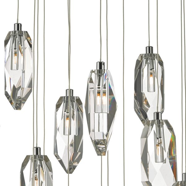 Crystal 18 Light Cluster Pendant Polished Chrome & Crystal - Image 4
