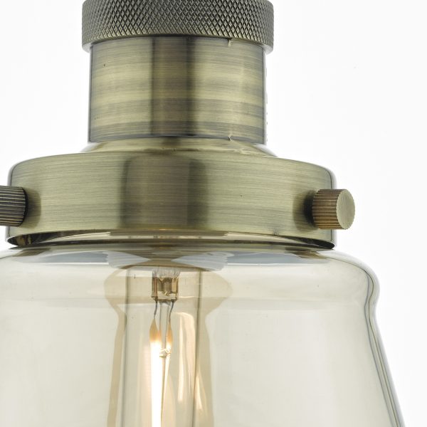 Curtis Pendant Antique Brass & Champagne Glass - Image 2
