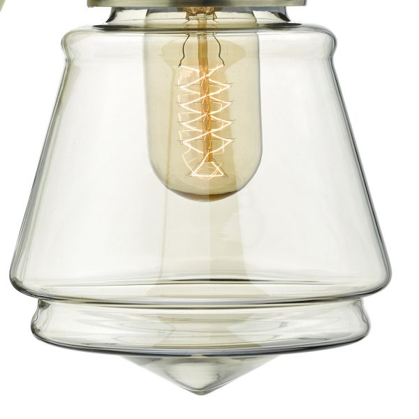 Curtis Wall Light Antique Brass & Champagne Glass - Image 2