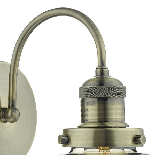 Curtis Wall Light Antique Brass & Champagne Glass - Image 3