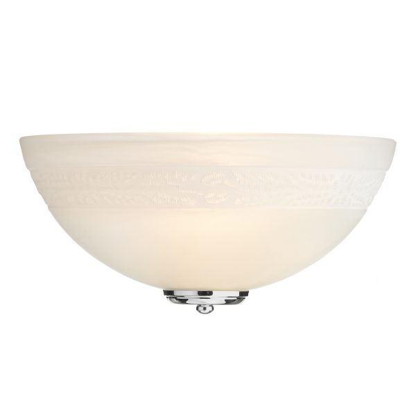 Damask Wall Light Alabaster Glass With Chrome/Brass Finial - Image 2
