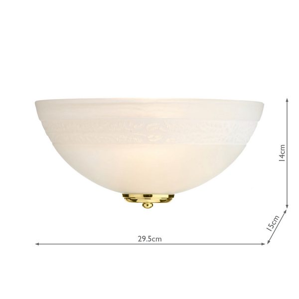 Damask Wall Light Alabaster Glass With Chrome/Brass Finial - Image 5
