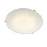 Damask 3 Light Flush Alabaster Glass Brass 50cm