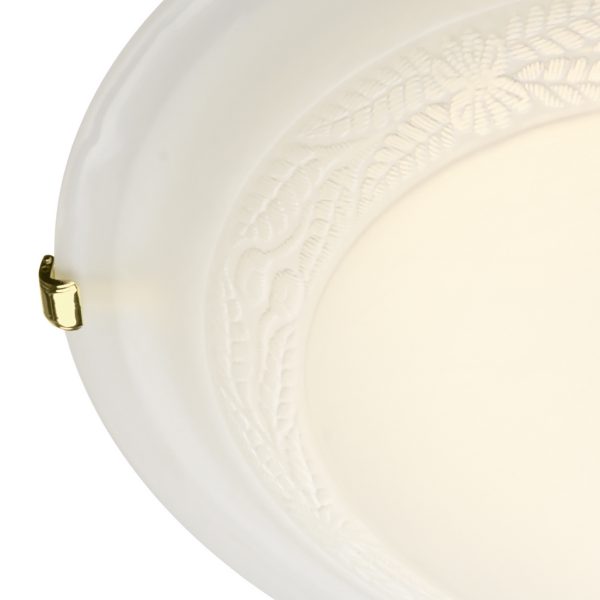 Damask Flush Alabaster Glass Brass 30cm - Image 2