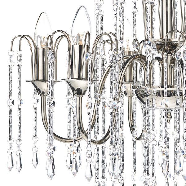 Daniella 6 Light Pendant Polished Nickel Crystal Dual Mount - Image 3