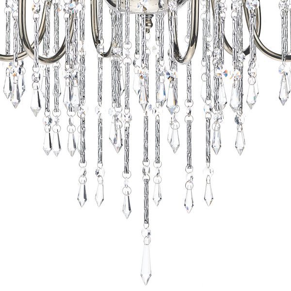 Daniella 6 Light Pendant Polished Nickel Crystal Dual Mount - Image 4