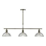 Dara 3 Light Bar Pendant Antique Brass & Glass