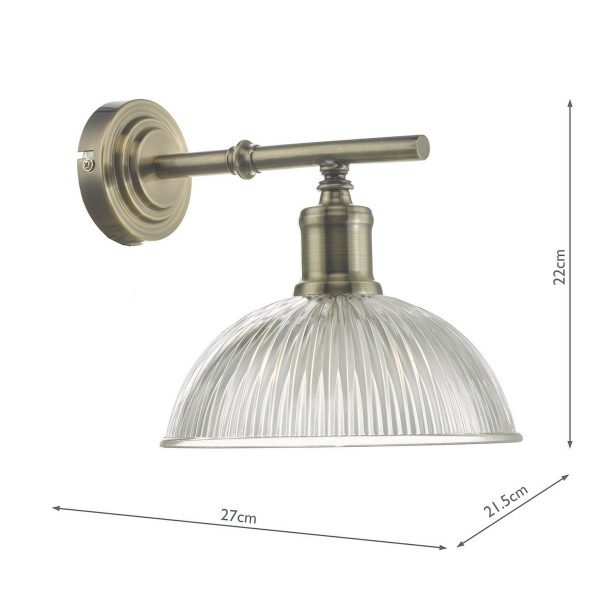 Dara Wall Light Antique Brass & Glass - Image 6