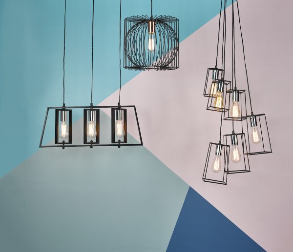 Dax 3 Light Bar Pendant Black & Polished Chrome - Image 7
