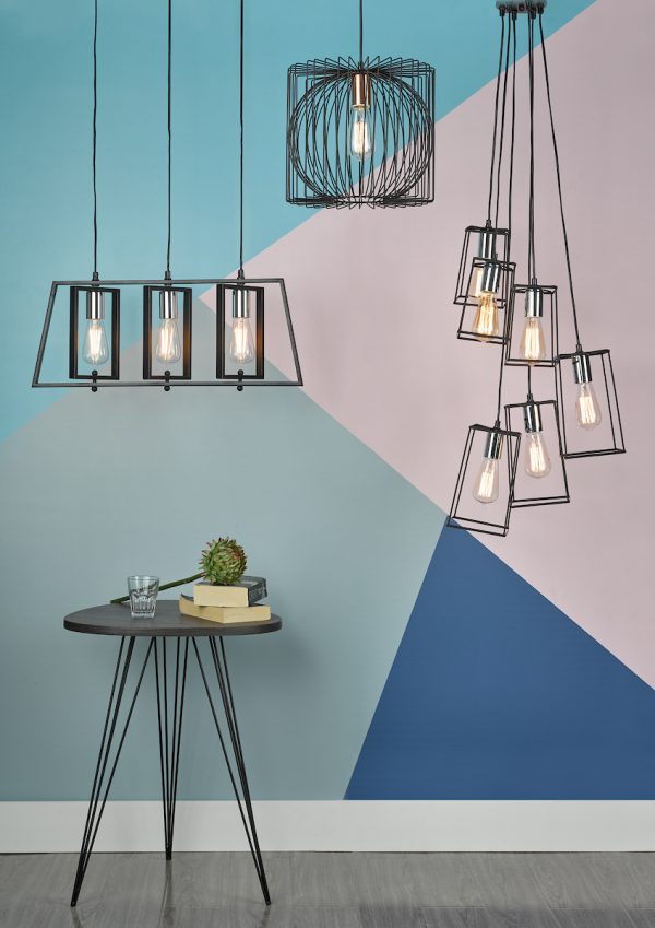 Dax 3 Light Bar Pendant Black & Polished Chrome - Image 8