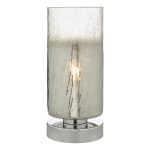 Deena Touch Table Lamp Polished Chrome Crackle Glass