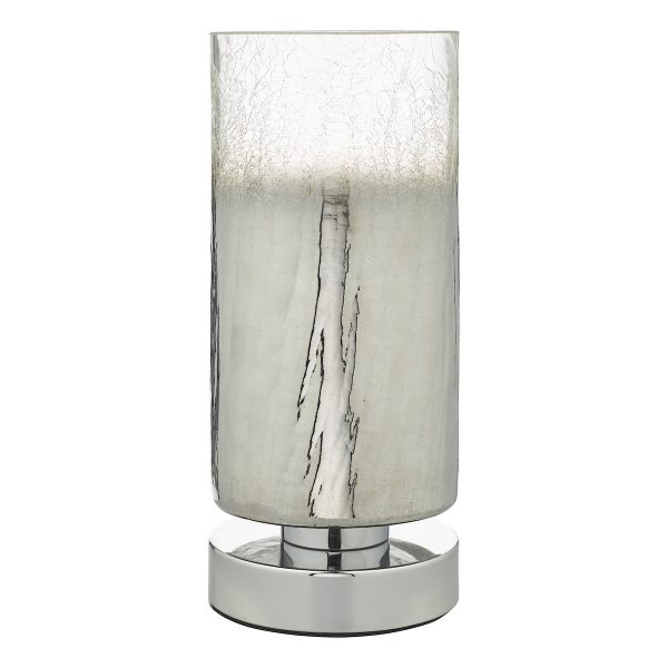Deena Touch Table Lamp Polished Chrome Crackle Glass - Image 2
