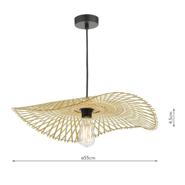 Deja Easy Fit Pendant Natural Rattan - Image 9