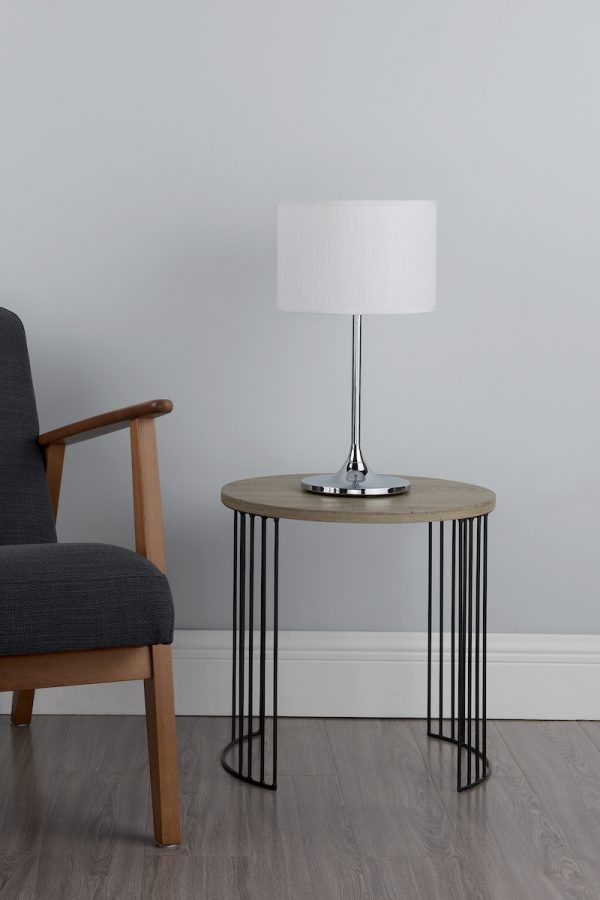Delta Table Lamp Polished Chrome With Shade - Image 6