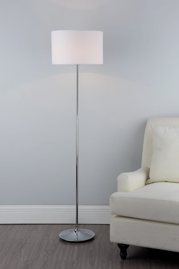 Delta Floor Lamp Polished Chrome With Shade - Image 4