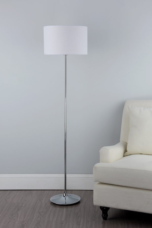 Delta Floor Lamp Polished Chrome With Shade - Image 5