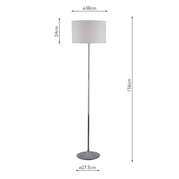 Delta Floor Lamp Polished Chrome With Shade - Image 8
