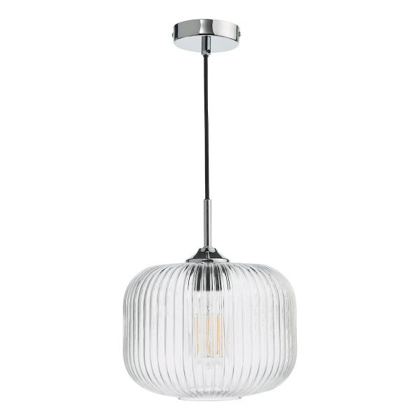 Demarius Pendant Polished Chrome and Clear Glass - Image 2