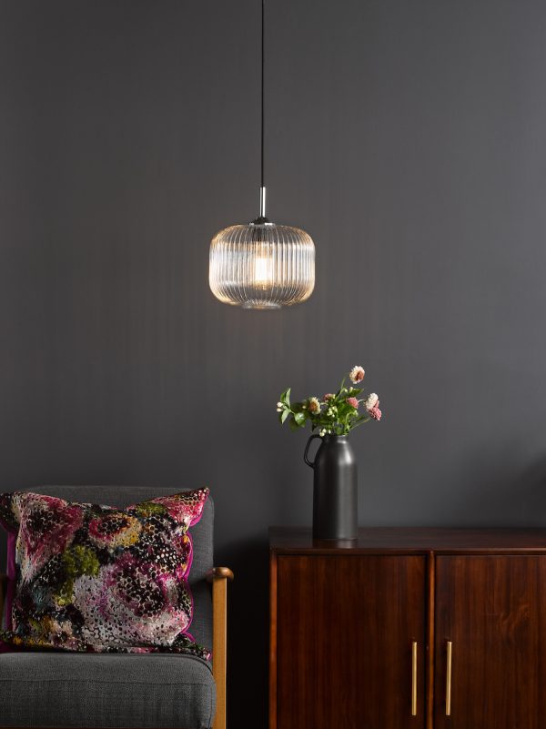 Demarius Pendant Polished Chrome and Clear Glass - Image 4
