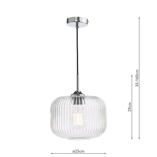 Demarius Pendant Polished Chrome and Clear Glass - Image 6