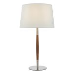 Detroit Table Lamp Satin Nickel Walnut Detail Base Only