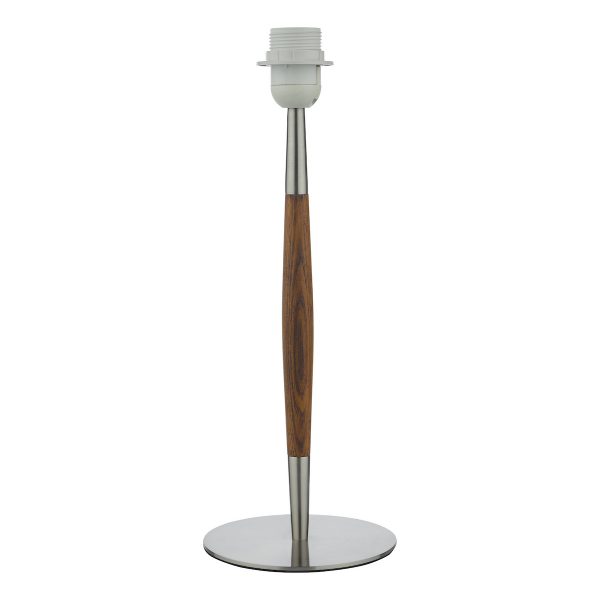 Detroit Table Lamp Satin Nickel Walnut Detail Base Only - Image 4