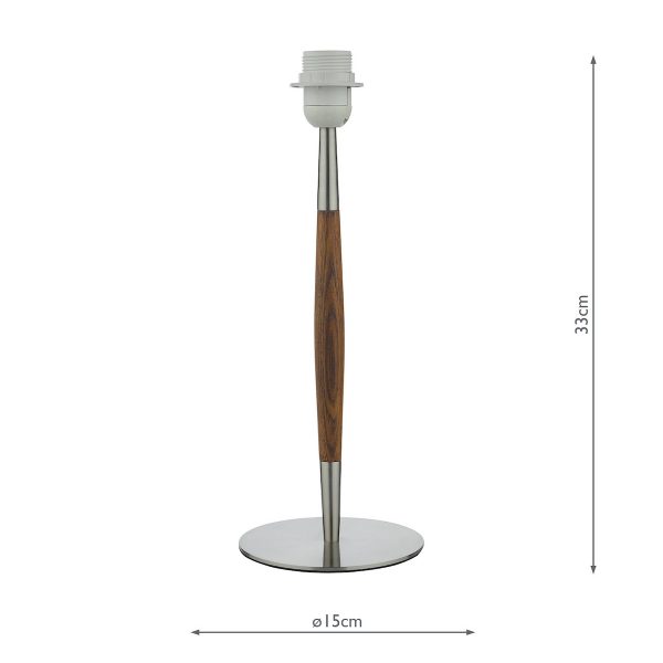Detroit Table Lamp Satin Nickel Walnut Detail Base Only - Image 7