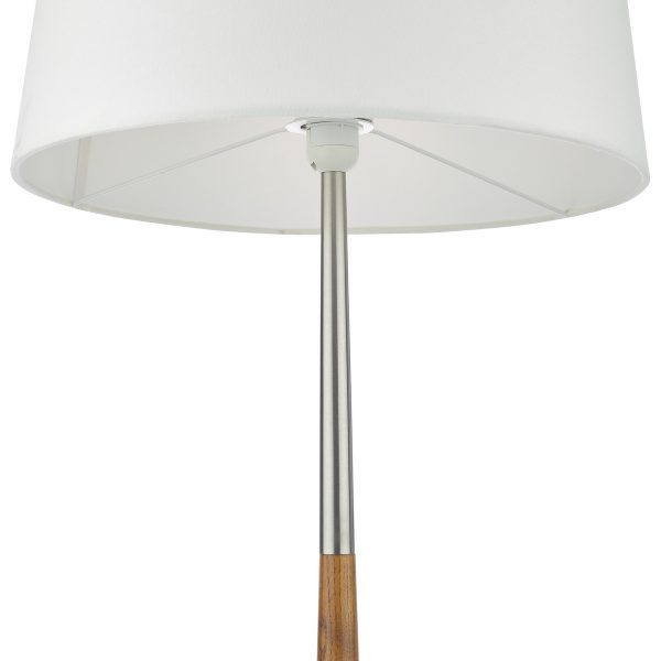 Detroit Floor Lamp Satin Nickel Walnut Detail Base Only - Image 3