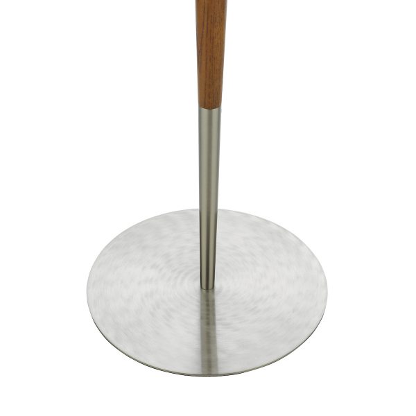 Detroit Floor Lamp Satin Nickel Walnut Detail Base Only - Image 4