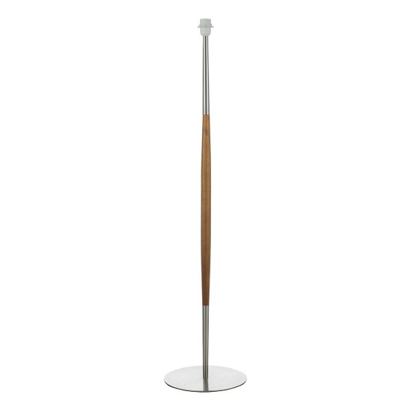 Detroit Floor Lamp Satin Nickel Walnut Detail Base Only - Image 5
