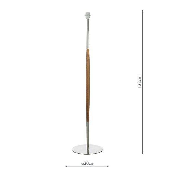 Detroit Floor Lamp Satin Nickel Walnut Detail Base Only - Image 8