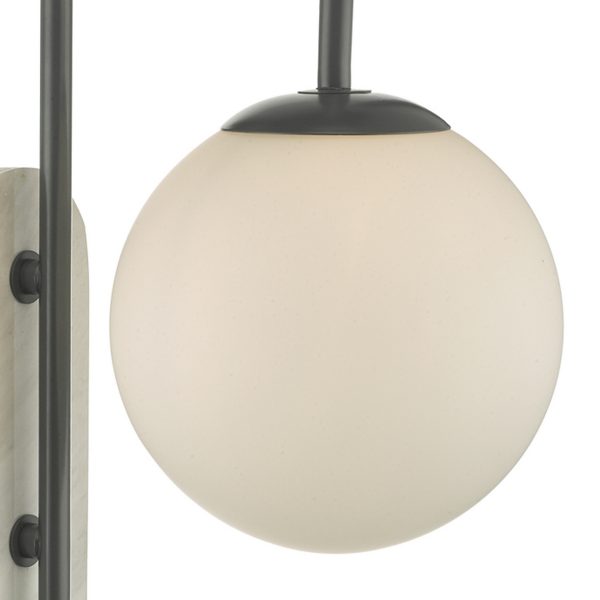 Deuce Bathroom Wall Light Marble Opal Glass IP44 - Image 3