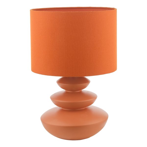 Discus Ceramic Table Lamp Orange With Shade - Image 2
