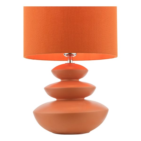 Discus Ceramic Table Lamp Orange With Shade - Image 4