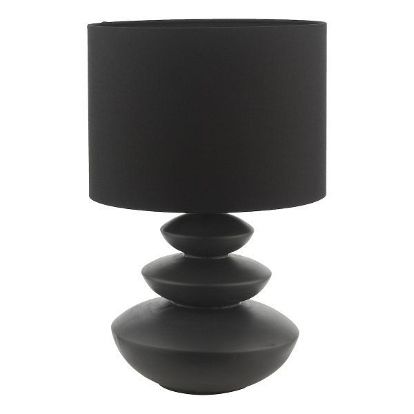Discus Ceramic Table Lamp Black With Shade - Image 2