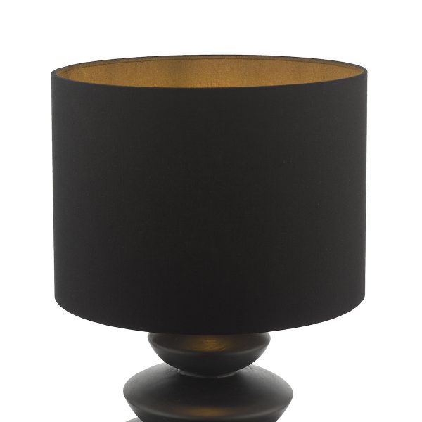 Discus Ceramic Table Lamp Black With Shade - Image 3