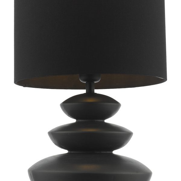 Discus Ceramic Table Lamp Black With Shade - Image 4